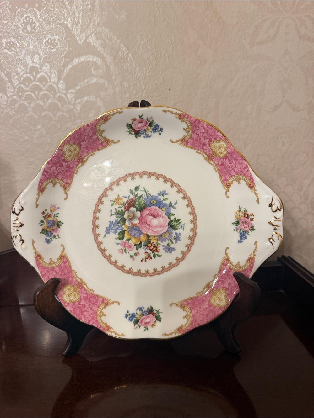 Vintage Royal Albert Lady Carlyle Handled Cake Plate